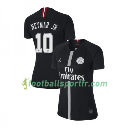 Tenue Paris Saint Germain Neymar JR 10 Jordan Noir Féminine Troisième 2018-2019 Maillot de Foot